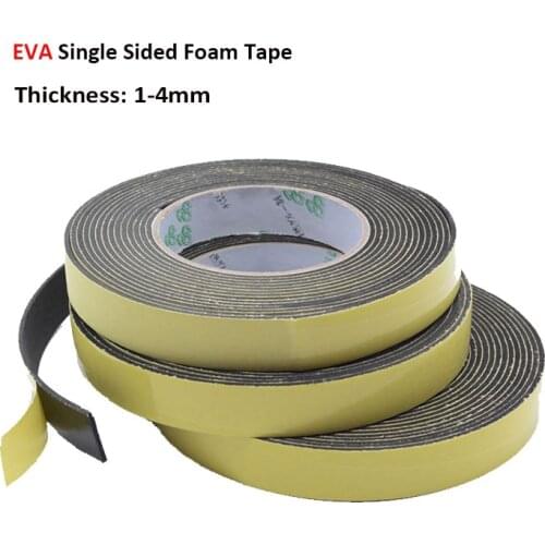 EVA Single Sided Foam Tape 1/2/3/4mm Tickness Bump-and Shockproof Foam Tape Sealant Tape For Air Conditioner/Pipes Black