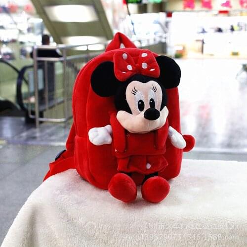 Mini Mickey Mouse Backpacks Cartoon Minnie Mouse Plush Backpacks with Detachable Doll Baby Backpack for Kindergarten Cute Doll