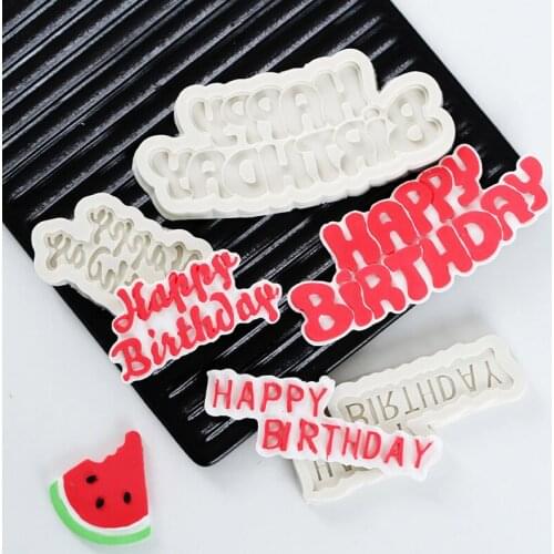 Letters HAPPY BIRTHDAY Silicone Mold Fondant Mould Cake Decorating Tools Chocolate, Gumpaste Mold, Sugarcraft ,Kitchen Gadgets