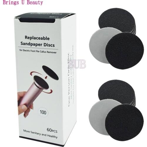 60 pcs / box Replaceable Sandpaper Discs for Electric Foot File to Remover Dead Skin Calluses Soften Care Foot Pedicure Tool