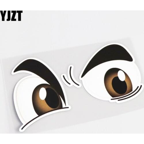 YJZT 12.5CM*7.8CM Interesting Animals Eye Car-styling Car Sticker Decal PVC Accessories 13-0467