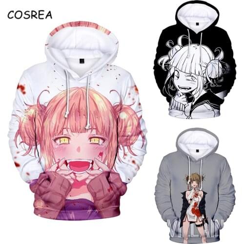 Anime Boku no Hero Academia Cosplay My Hero Academia Hoodies Sweatshirts Himiko Toga Hooded Hoody Hoodies Todoroki Men Cothing