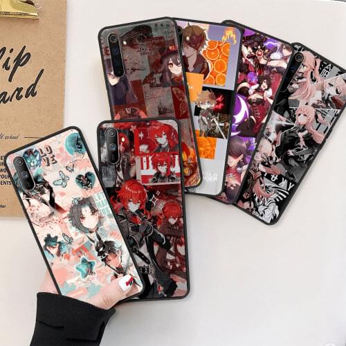 Top Genshin Impact Case For Realme C3 XT 6 7 X50 Pro 5 8 C21 C11 C15 C25 C20 Black Shockproof Phone Cover V15 5G Funda