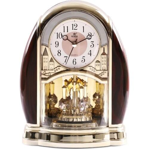 POWER Brand High-end Desk Clock Silent Quartz Movement Table Clock Crystal Masa Saati Saat Light Control Music Hourly Chiming