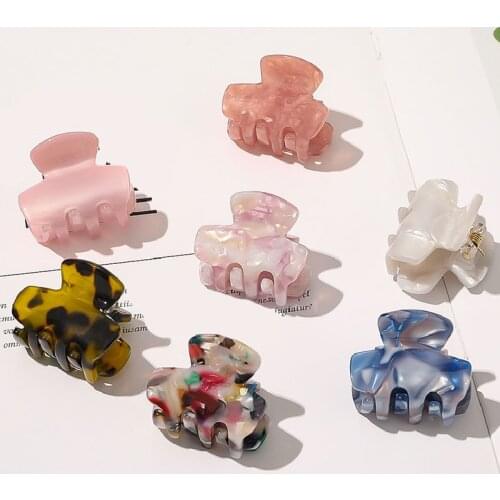 Geometric Acetate Hair Claws Women Mini Hair Clip Acrylic Multiple Colorful Hairpin Crab Leopard Headwear Hair Accessories