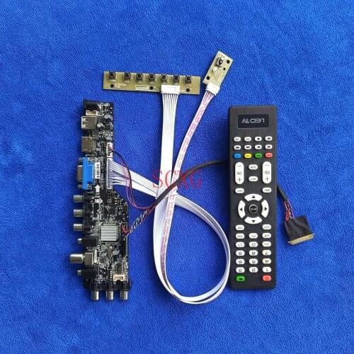 LCD LED DIY Kit Screen controller board DVB AV VGA USB HDMI-compatible Digital signal Fit HT101WSB/LP101WSA 40 Pin LVDS 1024*600