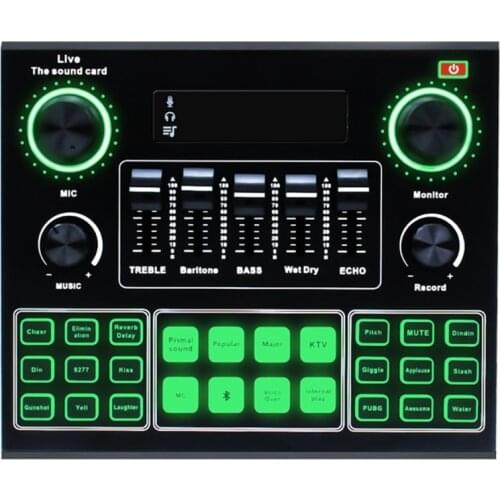 V9 Bluetooth Sound Card USB Headset Microphone Webcast Live Streaming Sound Card Mobile Phone Computer Singing Universal Sound C