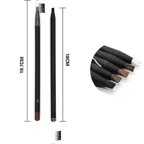 10PCS/Lot Pemanent Makeup Microblading Mapping Brow Pencils with Brush Tip for Eyebrow Microblading Supplies
