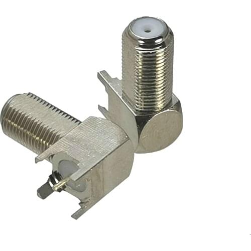 10pcs Connector F TV female Jack right angle solder PCB mount RF COAXIAL Adapter