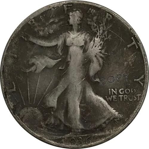 1936 United States Walking Liberty Half Dollar Cupronickel Plated Silver Collectibles Copy Coin