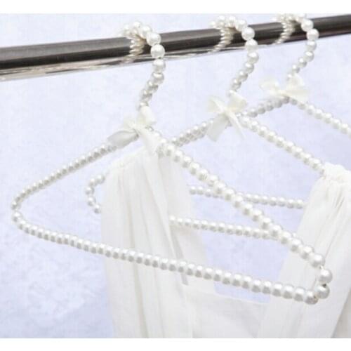 2pcs Luxury Plastic Pearl Hangers Clothing Dress Coat Hangers Closet Wardrobe Storage Rack for Baby Kids Dog Cat Clothes