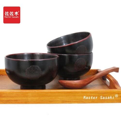 Free shipping japanese style traditional craft classic vintage limited edition wooden bowl soup bowl not hot hand children bowl