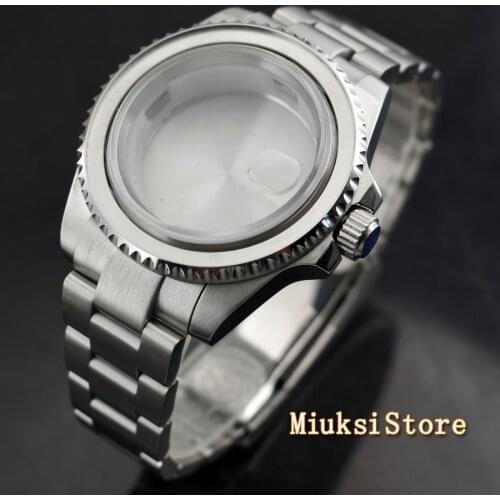 40mm watch case sapphire glass date window stainless steel strap fit NH35 NH36 ETA 2836,Miyota 82 Serie,DG2813/3804