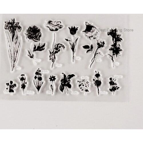 Flower stamps for scrapbooking,cardmaking clear craft stamps planner cardmaking supplies