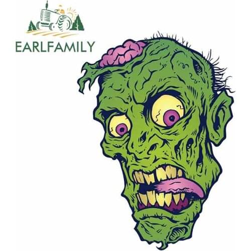 EARLFAMILY 13cm x 9.5cm for Zombie Logo Cartoon Waterproof Anime Car Stickers Vinyl JDM Bumper Trunk Truck Graphics Fine Decal