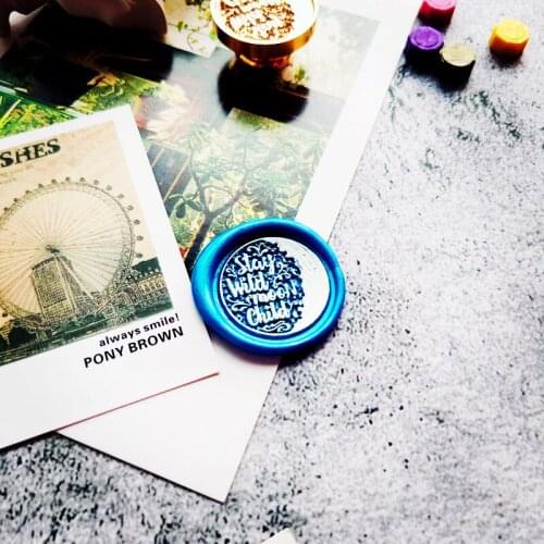 Stamp head of Moon Retro Wood Stamp Sealing Wax Seal Stamp Wedding Decorative sealing Stamp wax seals