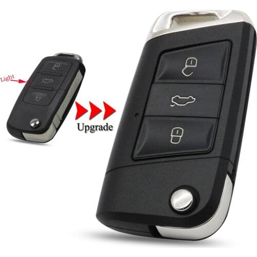 Kutery Upgrade Key Shell For Volkswagen VW Golf 7 Jetta Passat Beetle Polo 3Buttons Remote Car Key Case Cover With Uncut Blade