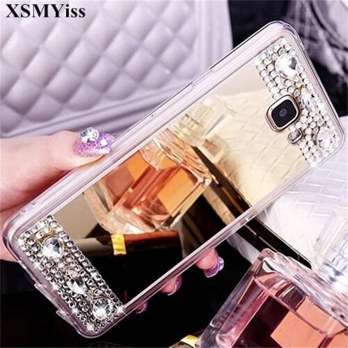 XSMYiss Bling Rhinestone Crystal Diamond Case For Xiaomi Redmi 7 4A 5A 6A Note4 5 6 7 8 Lite 9 Mirror Soft TPU Phone Back Cover