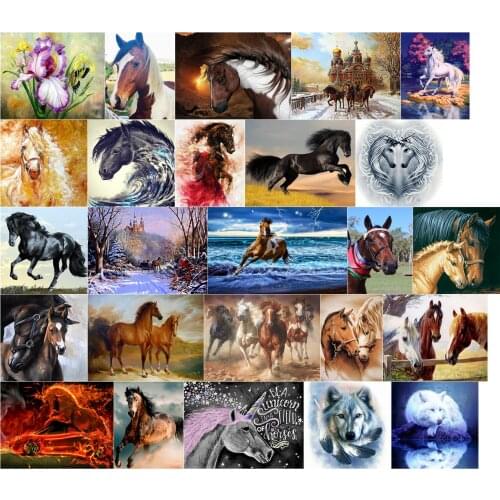R44540 Unicorn Text Horse cross stitch kit people 18ct 14ct 11ct count print canvas stitches embroidery DIY handmade needlework