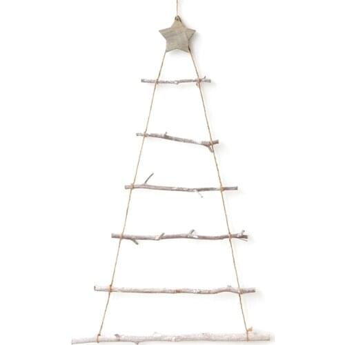 2021 New Nordic Style DIY Wooden Christmas Tree Artificial Fake Ornaments Wall Decoration
