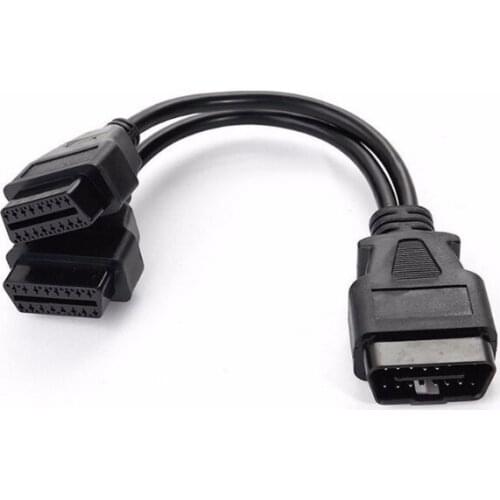 OBD2 16Pin Male to 16pin Female Y Extension Cable 30cm Transfer OBD Connector Car Diagnostic Adapter