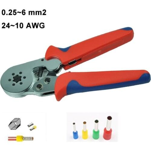 Cable Ferrules crimping tool Self-adjusting crimping plier LSC8 6-6 for 0.25-6mm2 wire end sleeves hsc8 6-6