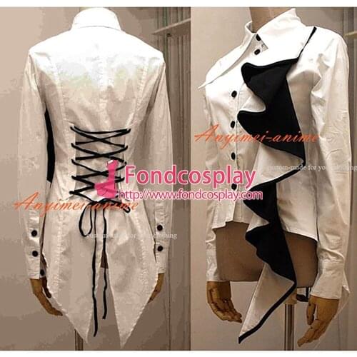 Gothic Lolita Jacket Punk Fashion Shirt White Swallow-tailed Coat Cosplay Costume Tailor-made[CK1304]