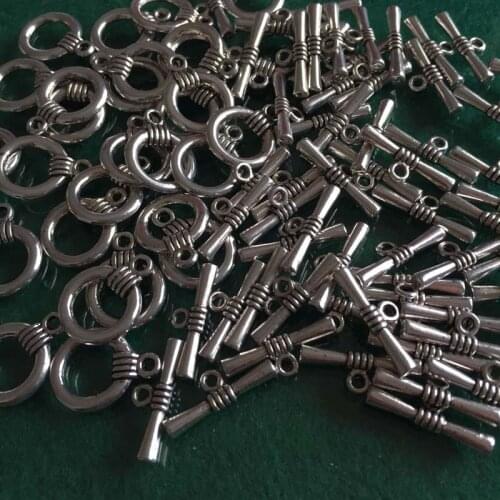 Wholesale 30 Sets Antique Silver Toggle Clasp Hooks Connectors for Bracelets Jewelry Making