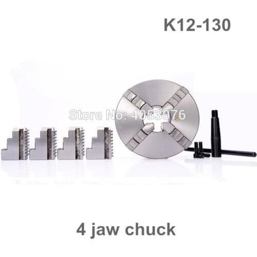 Chuck CNC 4 Jaw Self-Centering 5" K12-130 K12 130 Hardened Steel for Drilling Milling Machine