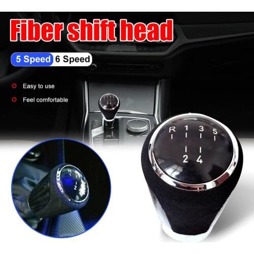 1pcs Black Gear Shift Knob PU Leather + PVC 5/6 Speed ​​Gear Shift Knob Auto Replacement Parts Fit for BMW