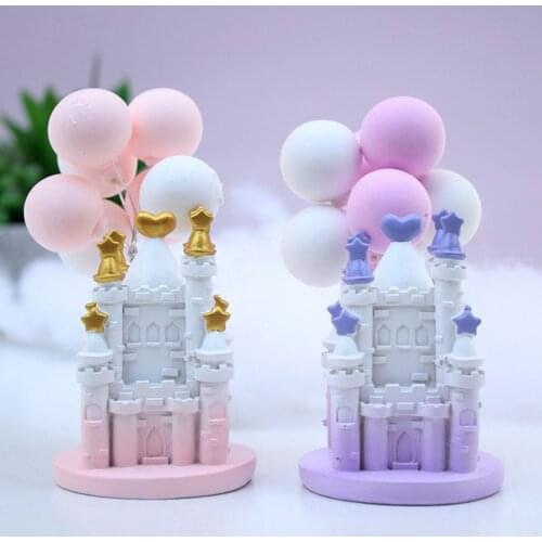 Nordic Macarons Cute Girl Heart Ornaments Candy Color Castle Balloon Resin Ornaments Desktop Decorations
