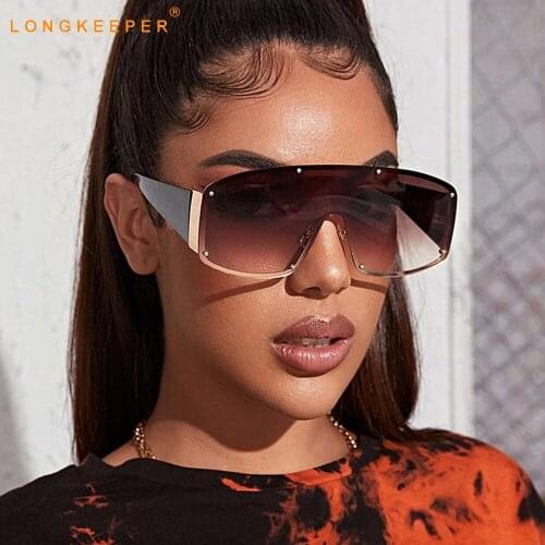 Fashion Oversized Sunglasses Women Men 2020 Brand Designer Rivet Square Sun Glasses Female Vintage Big Shades UV400 Oculos