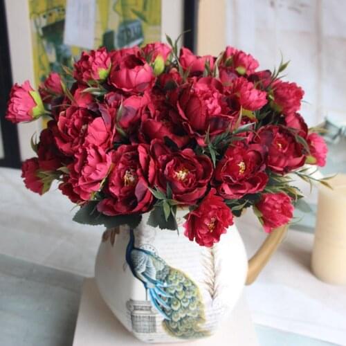 Special offer 1pcs/8 large artificial flower peony bouquet silk flower artificial flower with leaves DIY shop home garden weddin