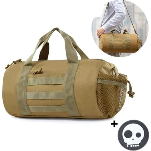 Outdoors Barrel Duffel Bag 900D Tactical Waterproof MOLLE Sport Gym Luggage Pack Gear Handbag Hiking Shoulder Bag