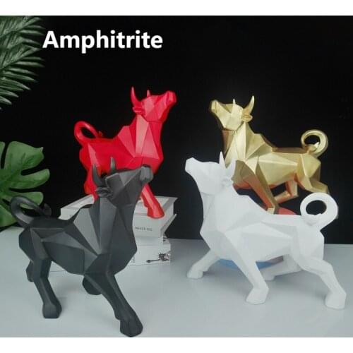 Bull Statue Symbol Bull Sculpture Statue Animal Kings Ox House Home Decor Wedding Garden Decoration Accessories Modern Ox Year