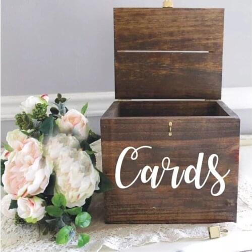 Wedding Card Box Vinyl Waterproof Sticker Ceremony Cards Wedding Reception Decoration Card Box Label Decals Art Mural HY1946