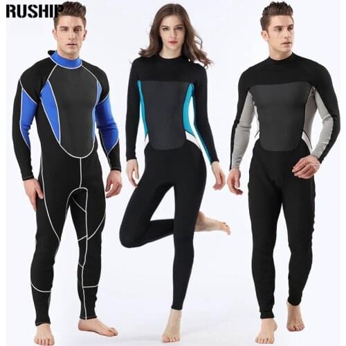 High Quality 2mm Men Women wetsuit Long sleeved one piece Swimsuit neoprene Triathlon Diving suit Super Elastic Surf Equipment