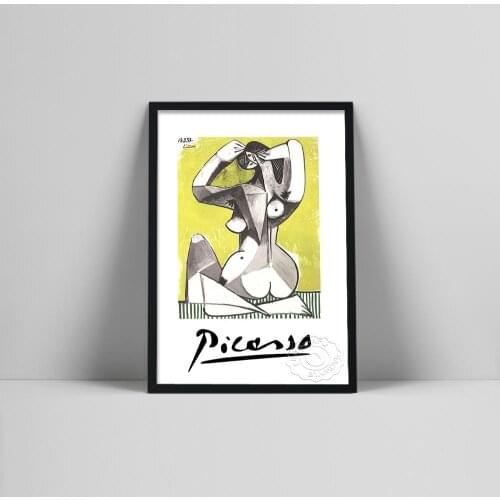 Seated Woman by Pablo Picasso Lithograph Exhibition Posters and Prints Modern Art Wall Decor Gift Cubism Art Home Living Room