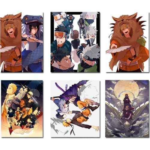 Cuadros Japanese Anime Naruto Poster Kakashi Sasuke Canvas Painting Mural Wall Picture Living Room Home Decoration Kids Gift