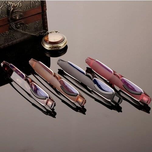 Natural crystal lens protect eyes 360 rotation folding unique portabe women men presbyopic reading glasses +1.0 to+4.0