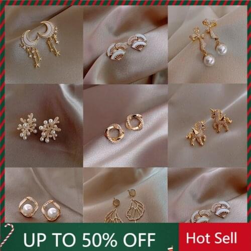 Needle Full Bowknot Pearl Earrings for Women Korea Ins Net Red Temperament Earrings Simple Forest Earrings