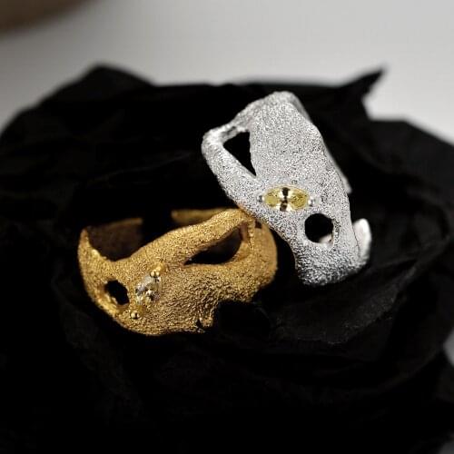 925 Sterling Silver Simple Texture Ring Fashion Stone Gifts For Women Trendy Adjustable 2021 Trend Boho Luxury Fine Jewellery