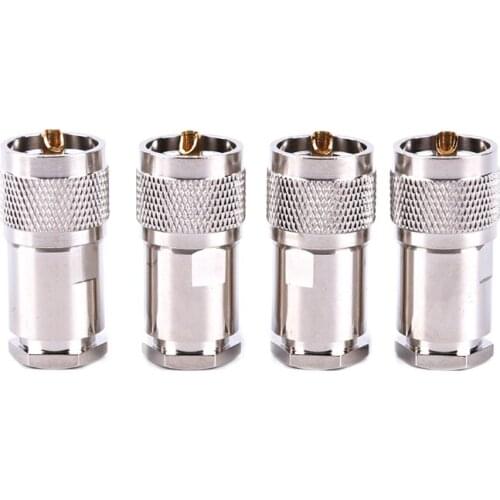 1Pc UHF Connector Male Plug PL259 Clamp For RG8 RG165 RG213 7D-FB Cable RF Connector