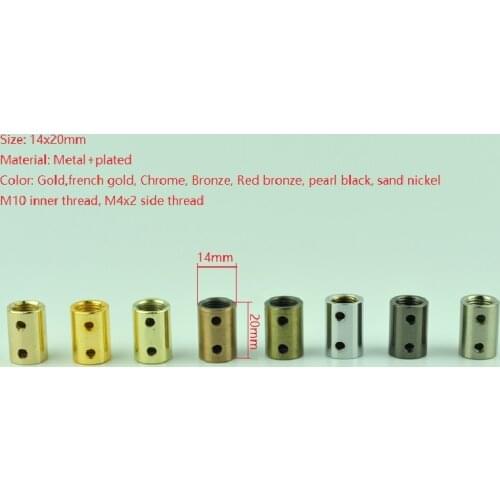 10pieces/lot M10 lighting hollow screw nut 20mm height connector inner thread head steel pole ceiling DIY LED crystal light