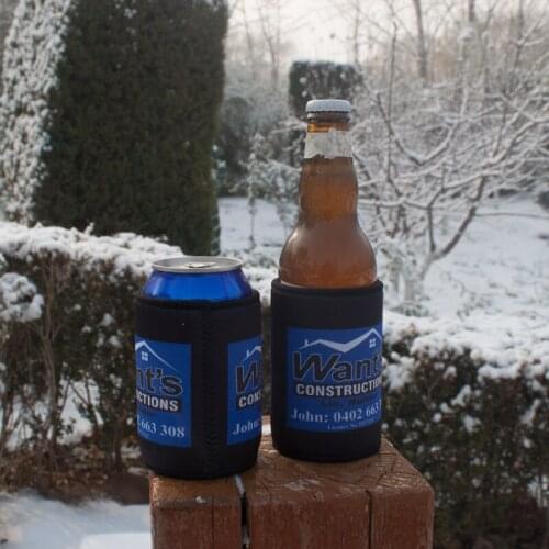 100pcs/lot Custom Printing Your Logo Beer Can Cooler Black Neoprene Can Sleeve For Cans and Bottles Insulate Cooler For Drink