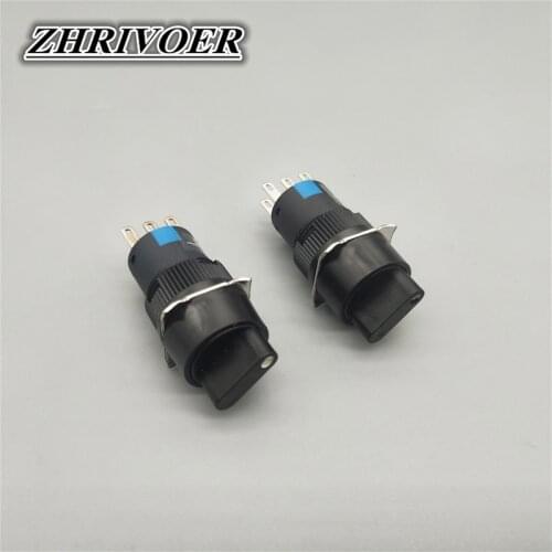 16mm LA16Y-11X/2 LA16Y-22X/3 Rotary Switch Knob Round Button 2/3 Positions Self-locking/Latching 1NO1NC 2NO2NC Selector