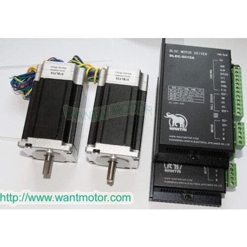 2 Axis Brushless DC Motor 125W,24VDC,3000RPM rated speed& Driver CNC Kit