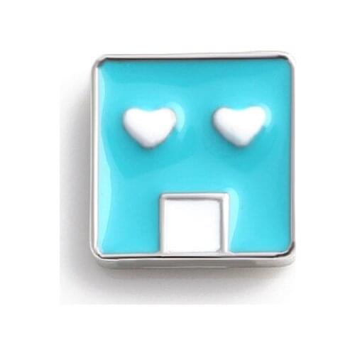 20Pcs/lot Blue Square Floating Charms Hand-made DIY for Glass Lockets