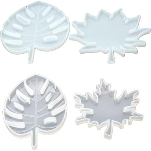 4 Pcs/set Resin Leaves Mould Silicone Coaster Mold Maple Leaf Shape Epoxy Molds