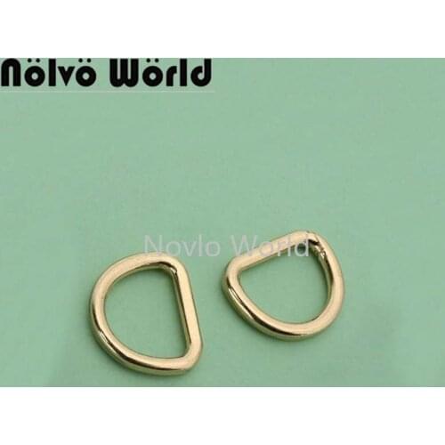 200pcs 2.0mm thick,10mm (3/8" inside) high quality golden metal small welded Dee Ring D-rings